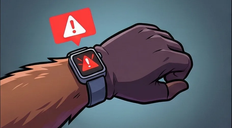 An alert flashes on its smartwatch