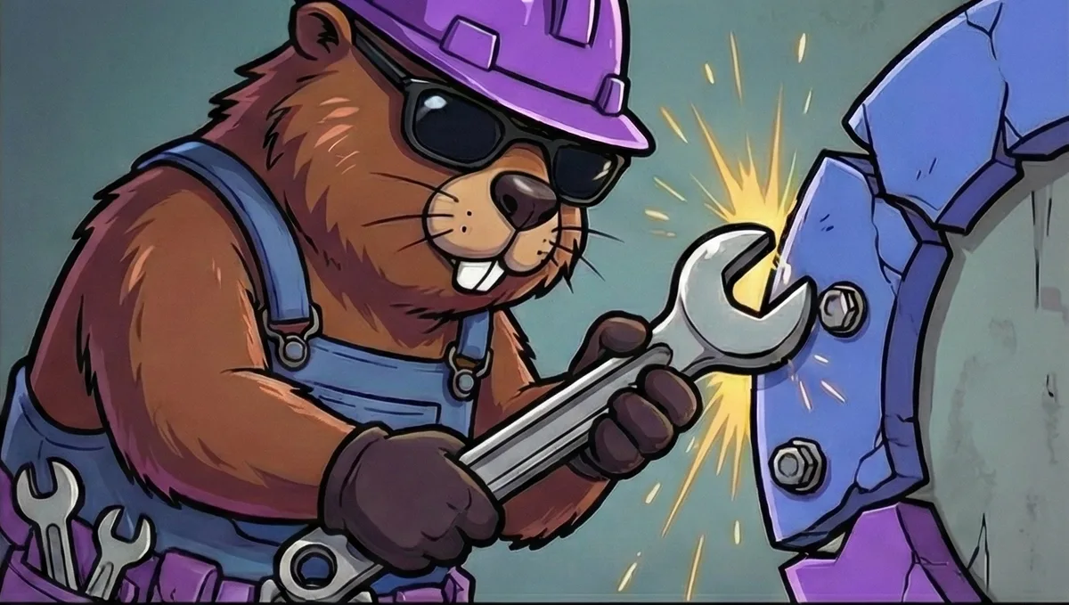 Fixing it, bolt by bolt, with sparks flying