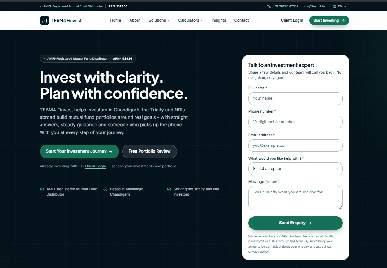 TEAM4 Finvest - Client Websites